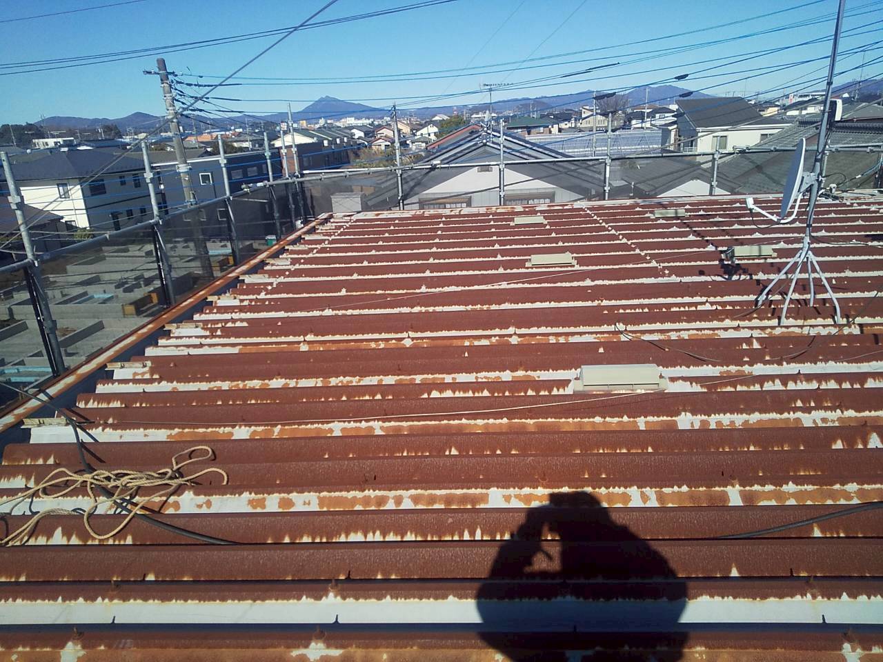 石岡市　折板屋根錆・劣化の様子